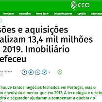 Fuses e aquisies totalizam 13,4 mil milhes em 2019. Imobilirio arrefeceu